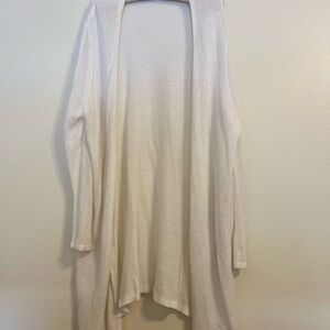 J. Jill White Coastal Linen Blend Cardigan 2X